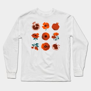 Pomegranates and Poppies Long Sleeve T-Shirt